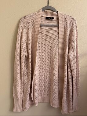 RD Style Open-Front Knit Cardigan in Blush Pink